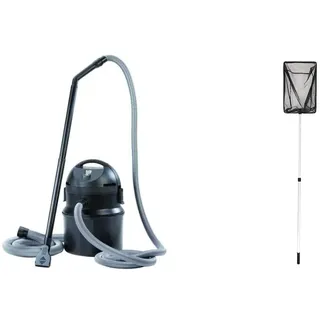 Pontec 50754 PondoMatic (3.000 l/h) & Oase 36297 Algenkescher, groß - Set zur Säuberung von Gartenteich, Schwimmteich, Fischteich, Pool/bestehend aus Teichschlammsauger und Teichkescher