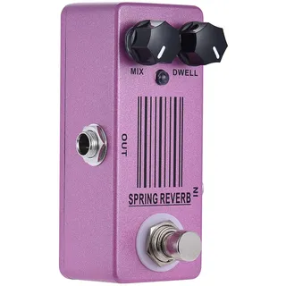 Mini elastisches Reverb-Effektpedal für E-Gitarre, kompaktes Gitarren-Reverb-Pedal, Aluminiumlegierung, 9V Gleichstrom, Federhall-Effekt für Bühne und Studio