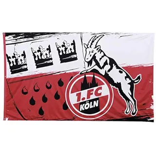 1. FC Köln 1. FC Köln Fahnenwappen 180 x 120 cm, Erwachsene Unisex, mehrfarbig, ca. 120 x 180 cm