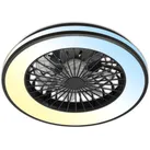 Brilo LED-Deckenleuchte mit Ventilator CCT schwarz Ø 48,5 cm