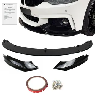 JOM Frontspoiler Ansatz Lippe Stossstange Sport Performance +ABE+schwarz glänzend 3-teilig,passend für F32/ F33/ F36, 2013-2021