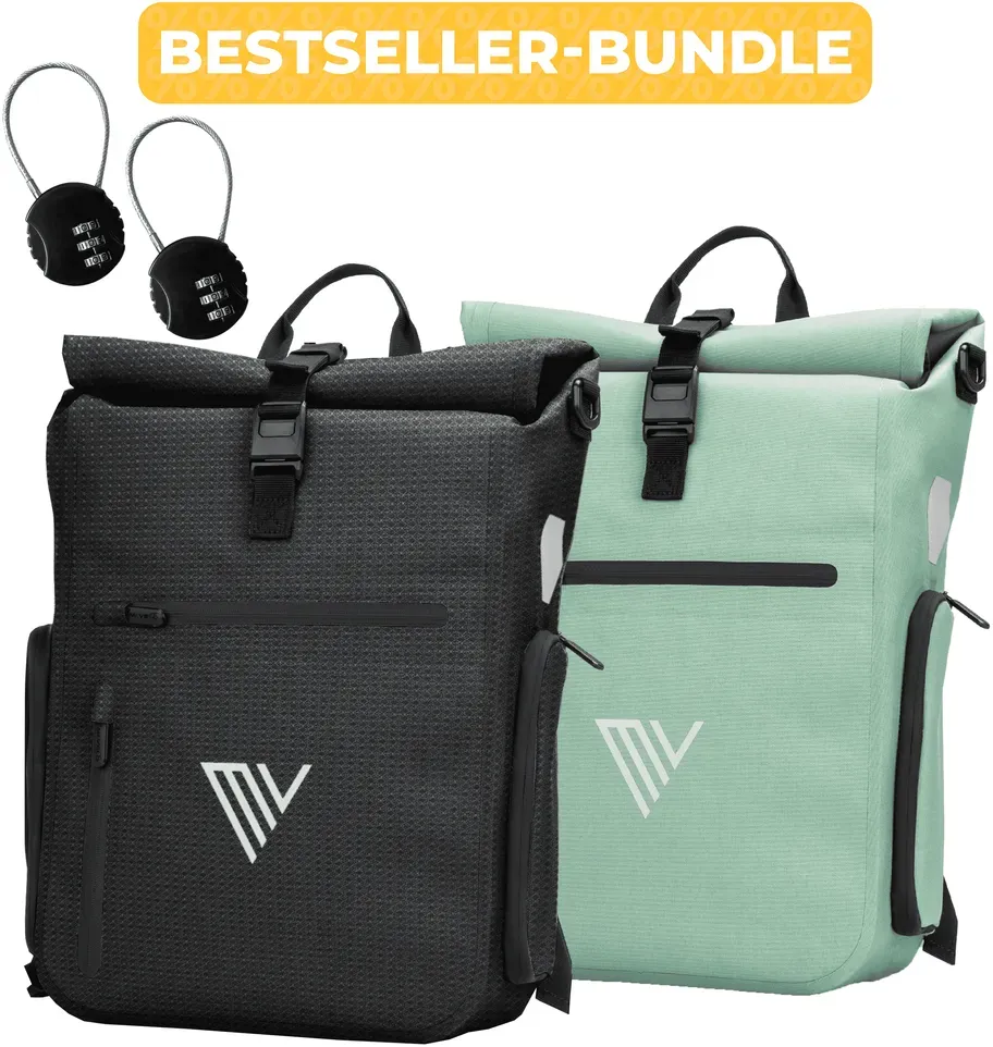 2x EVO Fahrradtaschen + 2x Schlösser - Bundle,EVO Bundles