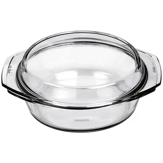 Simax Schüssel mit Deckel, Glas, Transparent,