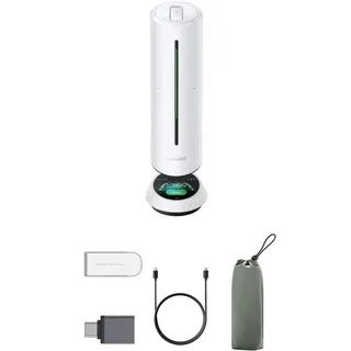 Insta360 Wave AI-Konferenz-Freisprecheinrichtung mit 8-Mic-Array, Geräuschunterdrückung, Sprachaufnahme, KI-Transkription & für Zoom, Teams und Google Meeting, Artic White