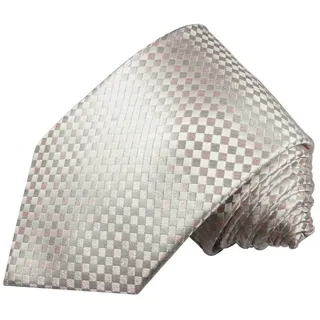 Paul Malone Krawatte Designer Seidenkrawatte Herren Schlips modern kariert 100% Seide Breit (8cm), Extra lang (165cm), silber rosa 472 silberfarben normal | 8 cm x 165 cm