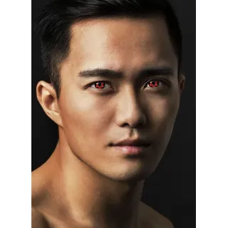 aricona Kontaktlinsen - Sharingan Kontaktlinsen Uchiha Sasuke - Farbige Kontaktlinsen ohne Stärke für Cosplay, Karneval, Fasching, Motto-Partys und Halloween Kostüme, 2 Stück