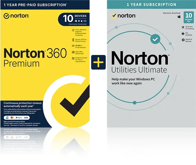 Norton 360 Premium + Utilities Ultimate, 10 Geräte - 1 Jahr, Download