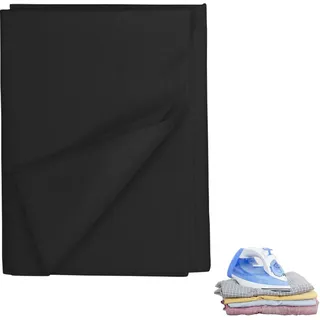 Bügelvlies,Aufbügelbare Vlies,100×200cm Aufbügelbarer Einlagestoff,Vlies zum Aufbugeln Einseitig,30g/m2 Leichtgewicht,Bugelflies für Bugelfalten Verstärkte Bekleidung Verstärkung des Kragens (Schwarz)