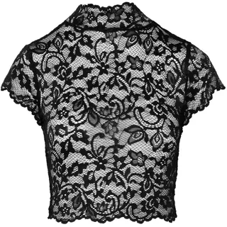 Spitzen-Top „Libido“ , bauchfrei, schwarz, M