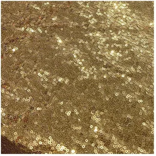 Rockreyoa 135cm Breite Paillettenstoff Glitzernder Polsterstoff Stoff mit Pailletten Meterware Glitzer Material Steppstoff für Schneidern Hochzeitsfeier Kleiderparty Abendmode Deko Gold 1 Meter