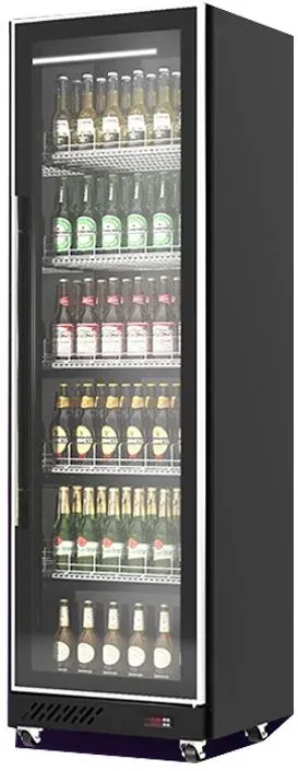 A&S polarny Mobiler Flaschenkühlschrank mit 1 Glastüren Getränkekühlschrank Kühlschrank  387 L 0/10°C ISO 48 mm