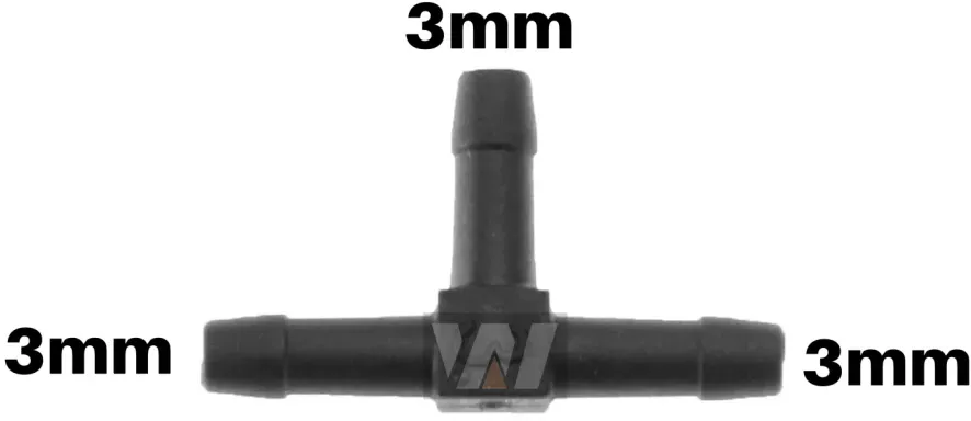 WamSter® T Schlauchverbinder Pipe Connector 3mm Durchmesser