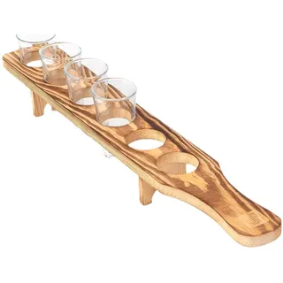 Tequila-Tablett, Tequila-Gläserhalter - Weintablett aus mit 6 Gläsern Glasbecherregal, Tequila-Glashalter, Serviertablett für Tequila, Whisky, Wodka, Spirituosen