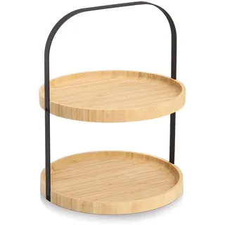 Zeller Present Etagere, Bambus/Metall, schwarz FSC® 100%