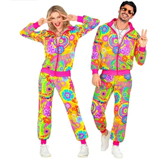 buttinette W WIDMANN MILANO Party Fashion - Kostüm Trainingsanzug, Hippie, Flower Power, 80er Jahre Outfit, Jogginganzug für Karneval & Party