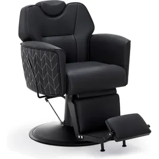Friseurstuhl mit Kopfstütze Kippbar, Friseureinrichtung mit Hydraulikpumpe 360° Drehbar, Bedienungsstuhl Höhenverstellbar, Barber Stuhl Friseurstühle