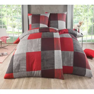Kuscheli Kuscheli® Bettwäsche 135x200 4 teilig | ÖkoTex Zertifiziert & für Allergiker geeignet | Bettwäsche Set mit je 2 Bettbezügen 135 x 200 & Kissenbezügen 80x80 | modern & hochwertig, Farbe:D04