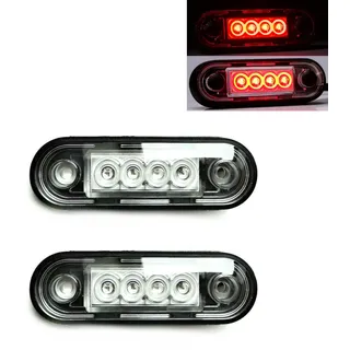 MelTruck® 2x Rote LED Umrissleuchte Begrenzungsleuchte Positionsleuchte ULTRA FLACH 12V 24V PKW LKW Anhänger