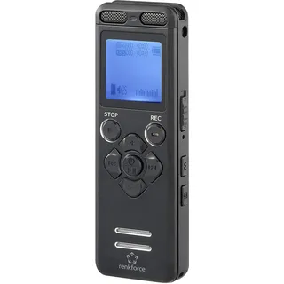 Renkforce RF-DVR-E36 Digitales Diktiergerät Aufzeichnungsdauer (max.) 25 h Schwarz Geräuschunterdrückung