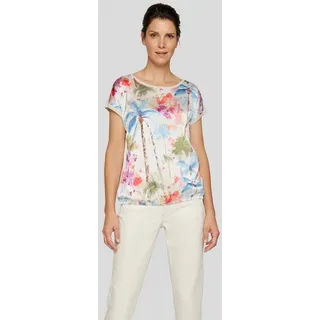 Rabe Print-Shirt, mit floralem Muster vorn, hinten unifarben, Gr. 46, Elfenbein, , 81974508-46