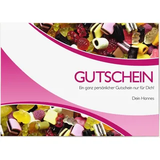 Gutschein Gutscheincode selbst gestalten - Gutschein - Süßigkeiten - Weiß | Wunderkarten.de