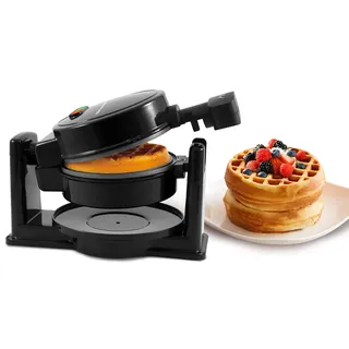 Elite Gourmet EWM460 Waffeleisen, für Belgische Waffeln, antihaftbeschichtet, drehbar, 3,2 cm dicke Waffeln, Rösti, Keto, Snacks, Sandwiches, Eier, leicht zu reinigen, schwarz