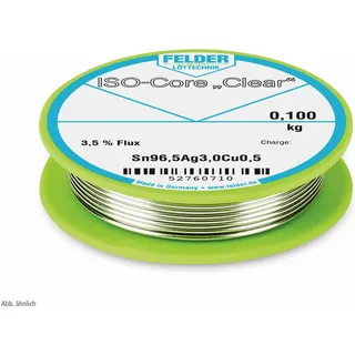 Felder Löttechnik ISO-Core Clear SAC305 Lötzinn Spule Sn96,5Ag3Cu0,5 0.100kg 0.5mm