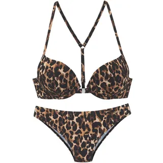 Bruno Banani Push-Up-Bikini Damen leo bedruckt Gr.40 Cup A