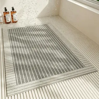Pevfeciy Badewannenmatte rutschfest 50x80 cm Duschmatte Modern Stil Duscheinlage rutschfest Weich Komfort PVC Antirutschmatte dusche Mit Ablaufloch,Hohe Wasserdurchlässigkeit,für Nassbereiche