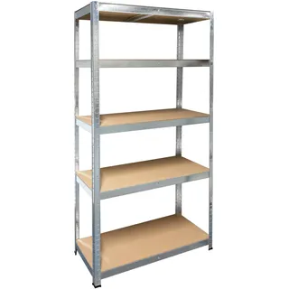 schulte-regalwelt SCHULTE Regalwelt Schwerlast-Steckregal mit 5 Böden, à 175 kg Traglast, verzinkt 180 x 90 x 40 cm