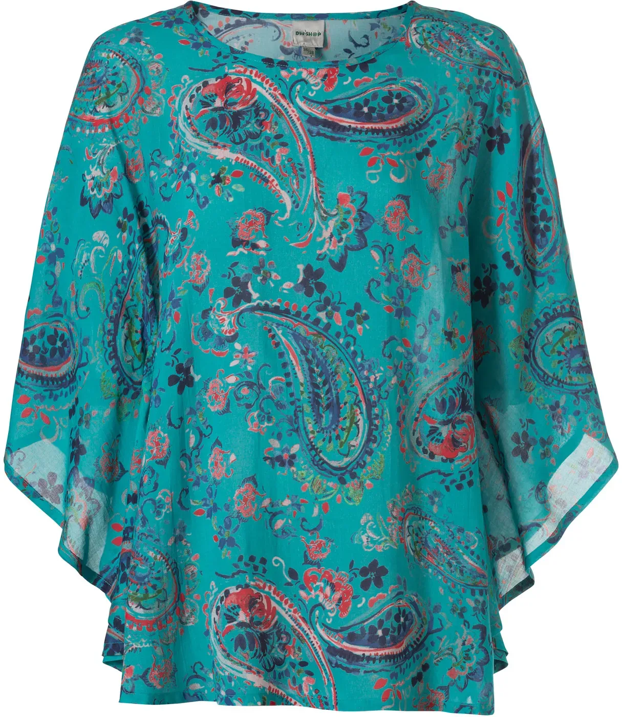 Modal-Bluse, Druck smaragd, 52/54