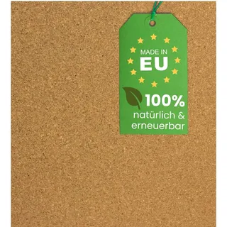EKB Korkplatte 100x50cm 6mm stark I Natürliche Presskorkplatte für Pinnwand, Wanddekoration oder Schallschutz Akustikplatte I Umweltfreundliches DIY-Projektmaterial zum Basteln & Modellbau