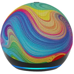 AMAZON Echo Dot (5.Generation) Kids, Smart Speaker, Regenbogenwirbel Design