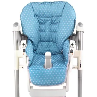 BambiniWelt by Rafael K. Hochstuhlauflage Ersatzbezug Sitzkissen kompatibel mit PEG PEREGO Prima Pappa Diner, für Kinderhochstuhl blau