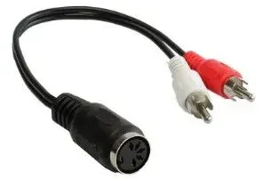 Alcasa AD-2CS5B Audio-Kabel 0,2 m 2 x RCA DIN (5-pin) Schwarz, Rot, Weiß