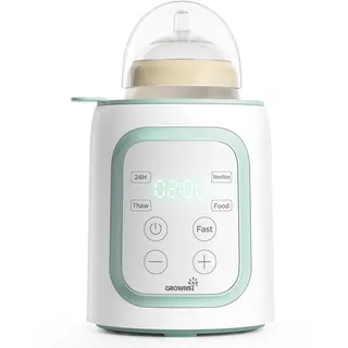 GROWNSY Flaschenwärmer Baby, 10-in-1 Fläschchenwärmer für alle Flaschen mit Timer, präziser Temperaturkontrolle und automatischer Abschaltung, multifunktionaler Flaschenwärmer für Muttermilch Grey