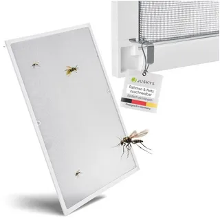 Juskys Fliegenschutzgitter mit Aluminiumrahmen 110 x 130 cm weiß