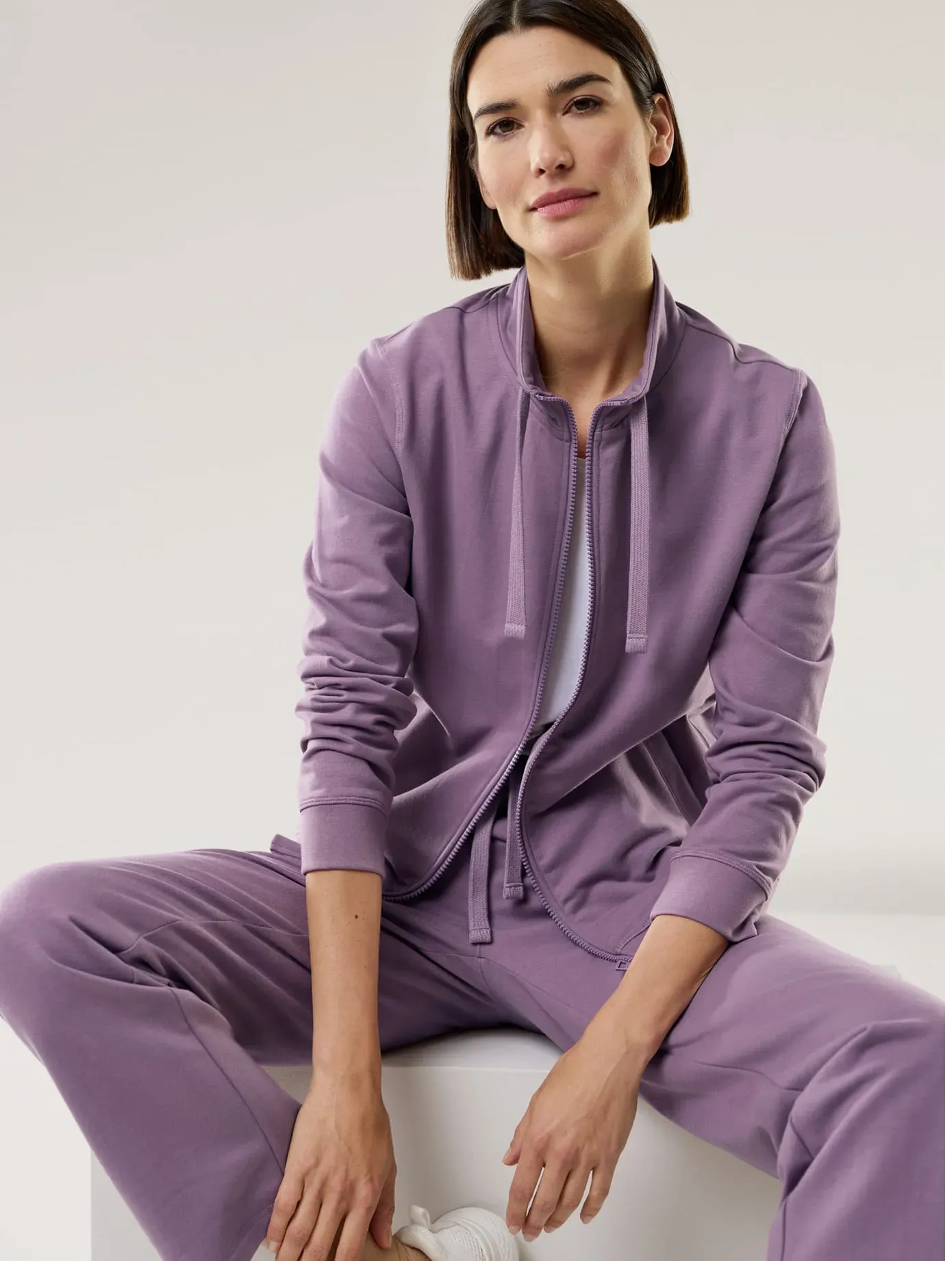 Walbusch Damen Sweat Jacke Soft Touch Lila