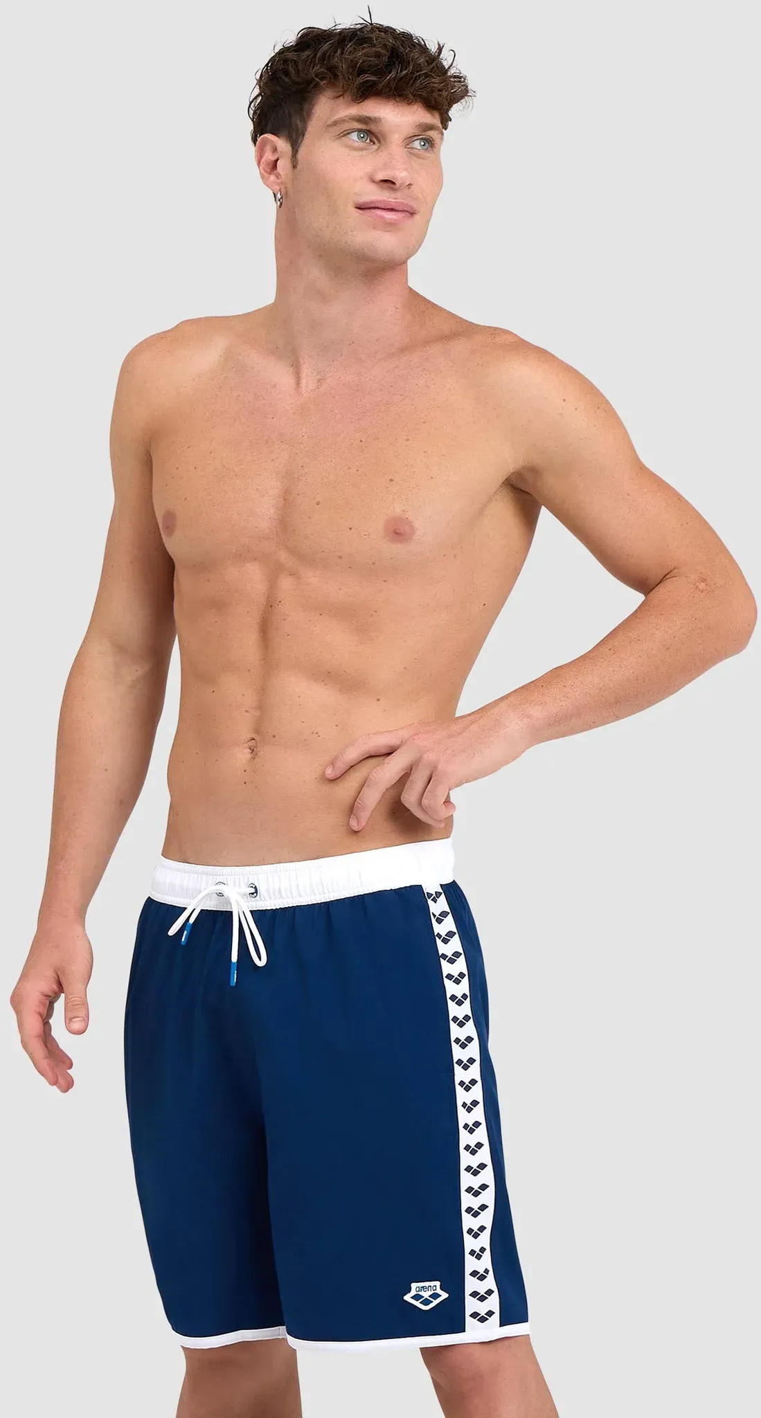 Icons Team Stripe Unisex Bermuda Shorts - Navy-white - L