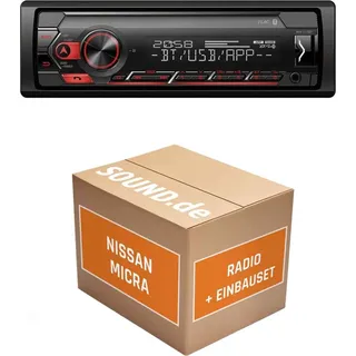 JUST SOUND best choice for caraudio Autoradio Einbaupaket Pioneer MVH-S320BT passend für Nissan Micra K11 | Bluetooth USB