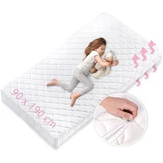 Matratze 90x190 Baby Kindermatratze 90x190 cm mit waschbarem Bezug für Kinder 10 cm hoch, Wendematratze eco5 Zertifizierung für Kinderbett Bodenbett