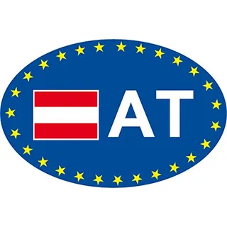 Safirmes 2 x Europa Oval at Sticker Code Land Auto Motorrad 7 x 10 cm Österreich
