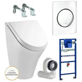 Grohe Urinal Grohe Vorwandelement für Urinal mit Deckel Siphon, Keramik, Wasserspülung, (Spar-Set, Komplettset) weiß