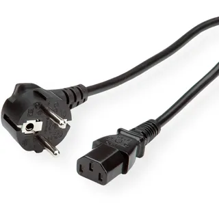 Value Netzkabel, gerade IEC-Buchse, schwarz, 1,8 m