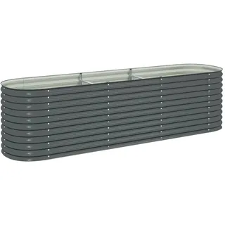 vidaXL Garten-Hochbeet verzinkter Stahl 320 x 80 x 81 cm Grau
