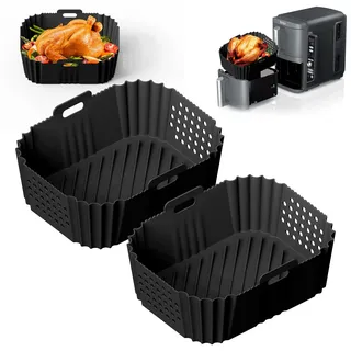 Silikoneinlagen für Ninja Double Stack XL 9,5 l, 2 Stück, Upgrade-Silikon-Luftfritteusen-Einlagen SL400UK, große Kapazität, Ninja Doppelstapel Luftfritteuse, Silikoneinlagen, Zubehör