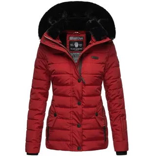 Navahoo Steppjacke Milianaa Edle Winterjacke mit weicher Kunstfell-Kapuze rot XS (34)