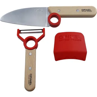 Opinel Le petit Chef Kinder Kochmesser Set - 3 teilig - Kochmesser - Fingerschutz - Sparschäler - rostfrei