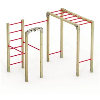 Wickey Fit Base 805 - Outdoor-sportgerät, Kraftstation, Fitnessstation, Sportgeräte für Zuhause, Workout, Krafttraining, Gymtower, Fitnessturm, 5 Jahre Garantie Auf Holz- und Sport für Jugendliche und Erwachsene im Garten mit Klimmzugstange