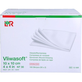 Vliwasoft Vlieskompressen 10x10 cm Steril 6L. 100 ST